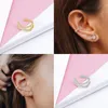 Boucles d'oreilles à clipser à vis GS Cross Ear Cuff non percées pour femmes en argent sterling 925 Micro Pave CZ petit clip sur bijoux de cartilage