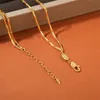Ins franska dubbla bambuskedjan halsband Enkel handgjorda sömmar kvinnor mode all-match smycken tillbehör gåva