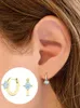Hoop Huggie 925 Srebrne kolczyki Niebieskie różowe kryształowe huggies 2022 Trend Circle Flower Women Ear Jewelry315o