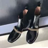 Boots Woman مرنة الفرقة الحديثة نساء الأحذية اللامعة الجلود تشيلسي مصمم الكاحل 220815