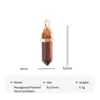 الجملة الكريستال الطبيعي العمود الحجر سداسية بويندر نقطة سحر المعلقات العصرية المعادن الذهبي للأقراط قلادة صنع المجوهرات