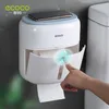 ECOCO Wandmontierter wasserdichter Toilettenpapierhalter, Regal, multifunktionale Aufbewahrungsbox für Toilettenpapier, Badezimmer, WC-Zubehör 220727