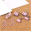 Anmeldung Vorräte Push Pins Bindemittel Clips Paperclips Sets für Büroschule und Heimtisch organisiert verschiedene Größen Pink Ampfi