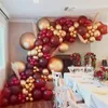 Bury Wine Kit Red Gold Balloon Arch Balloons Garland Christmas Valentine's Day Decor 220524