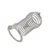 Spiral Stainless Steel Cockrings Lock Fine Ring Thread Male Chastity Cage Man Strength Trainer Delay Binding Snap Ring Set Sex Toys