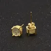 2022 Jewelry Circle Charm Studs Women Classic Zircon Small Stud Earrings Gold Silver Color For Men Crystal Earrings