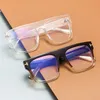 Sonnenbrille Frauen Vintage Übergroße Große Quadratische Niet Rahmen Brillen Männer Marke Designer Optische Myopie Gläser BrillenSunglas