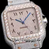 TWF V3 GA0007 Pavé de diamants ETA A2824 Montre automatique pour homme Entièrement glacé Diamant Cadran en or rose romain Interrupteur rapide Bracelet en acier Super Edition Montres d'éternité