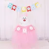 Chair Back Tutu Yarn Roll Party Decoration Table Skirt Baby Decorated With Colorful Fluffy Wedding Baby Shower