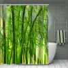 11.11-2 Print Your Pattern Custom Bamboo Shower Curtain Polyester Fabric Bath Curtain Waterproof With Hook For Bathroom 220517