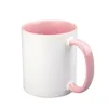 10 color Blank Sublimation Ceramic mug color-handle Colors inside blank-cup DIY Transfer Heat Press Print water cup SN4305