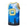 Homem MOIVE 0 Jerseyline Basketball Jerseys Retro City The Rampage Video Video Game