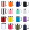 12oz Coffee Mug With Handle Insulated Stainless Steel Reusable Double Wall Vacuum Beer Travel Cup Tumbler Powder Coated Forest Sliding Lids