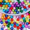 100 pz/lotto 8mm Fai Da Te Rotondo Viola Color Oro Perline Allentate per Gioielli Bracciali Collana Anello Per Capelli Fare Accessori Artigianato Acrilico Perline Fatte A Mano Per Bambini