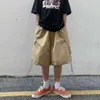 Summer Mens Cargo Shorts Loose Hip Hop Harajuku Straight Streetwear Bermuda Masculina 220715