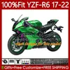 Формаги для инъекций для YAMAHA YZF-R6 YZF R6 R 6 600 CC YZFR6 17 18 19 19 20 21 22 Body 119NO.88 YZF-600 2017 2018 2019 2020 2021 2022 YZF600 17-22 OEM глянцевый синий кузов