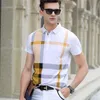 サマーポロシャツメンズブランド衣類コットンショートスリーブビジネスカジュアルな格子縞のデザイナーhomme camisaブレーザブルプラスサイズ220614