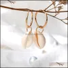 Brincos de lustres de candelabro jóias novas moda bohemian natal shell hoop Ear Grow For Women Summer Beach Earr Dhdxf