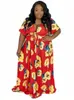 Plus size jurken vrouwen zomer jic en elegante casual rode dame lange maxi groothandel bulk dropplus