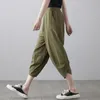 Shimai Cotton Linen Loose Trouser Pants Large Size Straight Leg Unique Wide Pant Ladies Summer Pure 220325