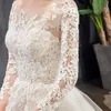 Avancerad skräddarsydd prinsessor design bollklänning bröllopsklänningar långärmad pärlstav brudklänningar vestidos de novia mariage klänning