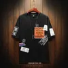 M-5xl hip hop t-shirt Män brev Skriv ut T-tröja Harajuku Streetwear t-tröjor Patchwork Short Sleeve Sommar Top Tees