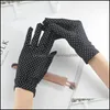 Five Fingers Gloves Mittens Hats Scarves Fashion Accessories Women Summer Spring Thin Dot Anti-Uv Short Driving High Elastic Etiquette Gl