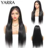 Straight HD Transperante Lace Front Wig Human Hair Pre Plucked 13x4 för svarta kvinnor Remy 180% 220609