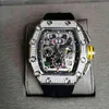 Full Diamond Men DJ Watch RM11-03 Luxurys Tasarımcı Mekanik Saatler Richa Milles Ünlü Erkekler Aynı Kişiselleştirilmiş Şarap Namlu {Kategori} WN-EF63