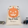 Halloween Candy Bag Party Portable Drawstring Pocket Bat Letter Print Tote Bags Canvas Cartoon Trick or Treat Kids Casual Gift Sack 0815