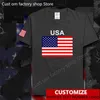 United States of America USA US T shirt Free Custom Jersey DIY Name Number 100 Cotton High Street Fashion Loose T shirts 220620