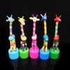 Leksaker för barnbarn Trä Push Up Jiggle Puppet Giraffe Finger Toys Blandade djurdekorativa 2022