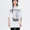 Men T-shirt O-neck Cotton Dove of Peace Print Top Tees Harajuku Streetwear Casual Short Sleeve Hip Hop Men's Clothing