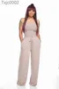 Womens Jumpsuits Designer Slim Sexy Off Shoulder Crop Top Bodycon Female Summer Sleeveless Wide-Leg Pants Drawstring Rompers