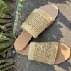 Slippers wind rattan mode flat bodem voet sandalen comfortabel strand groot formaat