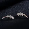 Promoção de fábrica de zirconia Bling Bling 925 Brincos de manguito de orelha longa de prata esterlina para mulheres joias de joalheria Estudar Farl22