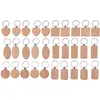 Hooks & Rails 30Pcs Wooden Keychain Wood Pendant Blanks With Keyrings For DIY Key Craft Supplies Color One SizeHooks