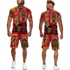 2022 estate 3D stampa africana t-shirt pantaloncini abiti moda stile etnico coppia abiti hip hop streetwear uomo donna tuta set