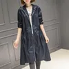 Spring Autumn Korean Windbreaker Ladies Vintage Loose Large Size Thin Long Trench Coat Women Hooded Top Gabardina Mujer 220804