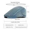 Spring Summer Men Beret Hats Washed Denim Striped Fishbone Cap Forward Hat Women Casual Sunshade Cabbie Riding Hat J220722