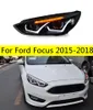 Auto LED-frontlampan för Ford Focus 20 15-20 18 Modifierad LED Daytime Running Head Lights Angel Eyes Dual Beam Lens Driving Light