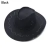 Sombrero de vaquero Vintage a la moda, sombrero de Jazz de ala ancha de ante de estilo occidental, sombreros Fedora de fieltro, accesorio de vestido elegante para hombres y mujeres