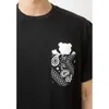 T-shirts van heren Bandana Pocket Cartoon Bear Gedrukt T-shirt voor Mannen Grappige Fashion Casual Black Tee 2022