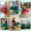 Crianças infláveis ​​figurinos de dinossauros de figurino de cosplay figurino de animais traje de criança anime purim dino garotas meninas de shalloween traje 220721