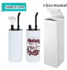 15oz 20oz Sublimation Shisha Tumbler mit Pfeifendeckel Sublimation Smoking Tumbler Edelstahl Straight Tumbler 0513