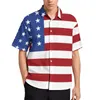 Męskie koszule męskie flaga męska amerykańska flaga 4 lipca koszula wakacyjna vintage flagi drukuj hawajskie chłodne bluzki odzież graficzna