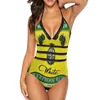 Maillots de bain pour femmes Wray Nephew Monokini Ruffle One Piece Maillot de bain Femme Sexy Femmes Imprimer Maillot de bain Jamaicawomen's