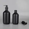 Matzwarte zeepdispenser Handlotion Shampoo Douchegelflessen 300 ml 500 ml PET-plastic fles met pompen voor badkamer, slaapkamer en keuken