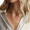 Semplice ciondolo con perla femminile in acciaio inossidabile placcato oro, collana con catena clavicola