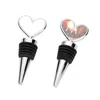 Sublimation Blank Wines Bottle Stopper Bar Tools Creative Heart Shaped Heat Transfer DIY Metal Stoppers Household Wine Accessories